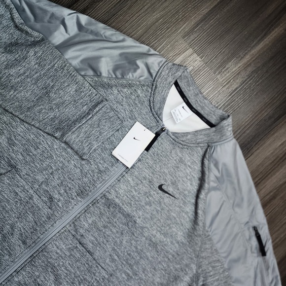 Nike Men's Size 2XL Therma-FIT Training Full-Zip Heather Gray Bomber Jacket - Picture 1 of 8